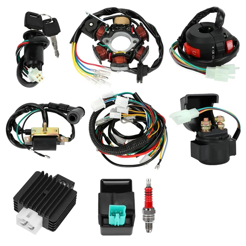 

Complete Wiring Harness Kit For Tao For Tao Coolster ATV Quad 4 Wheeler 125Cc 110Cc 4 Stroke Motorcycle Parts