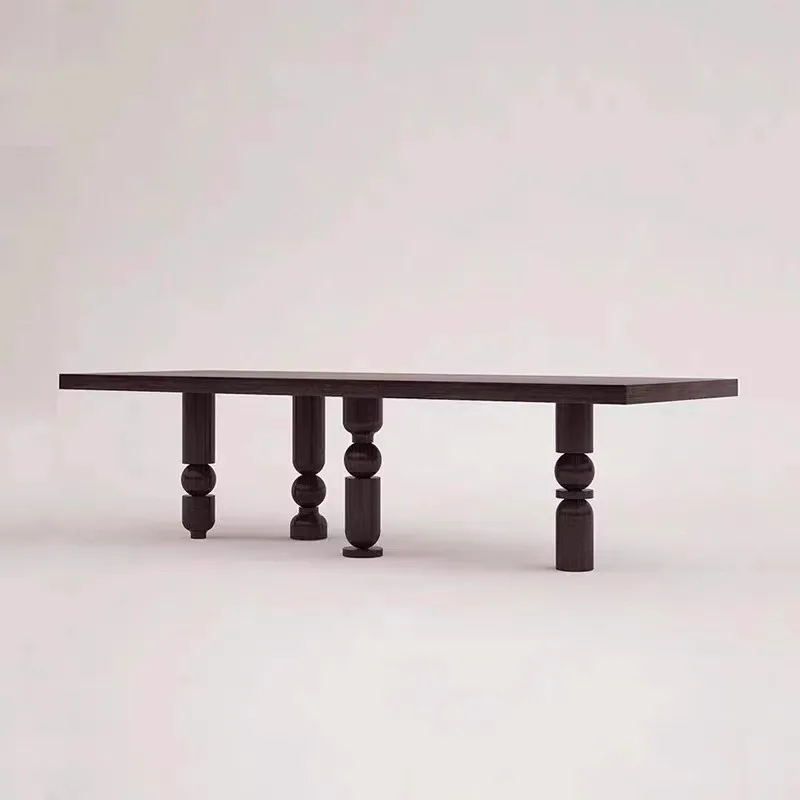 

Nordic minimalist retro dining table long table designer creative solid wood desk conference table worktable negotiation