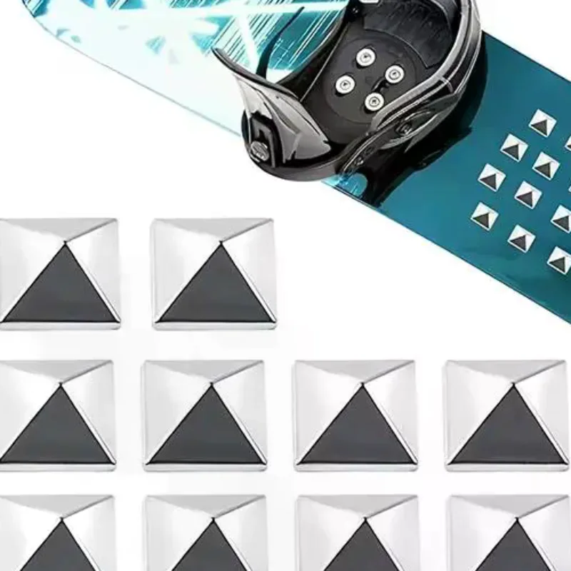 10PCS Snowboard Stomp Pad Non-Slip Pentagram Studs Grip Traction Pads For Snowboard Edgy Style Traction Pads, Ski Binding