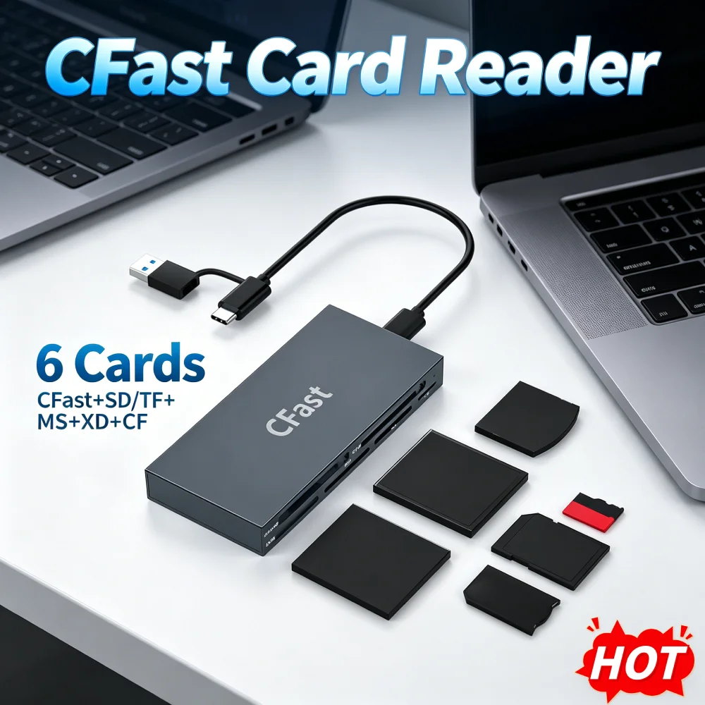 高速cfastカードリーダー-usb-30-外付けマルチカードリーダー-カメラデータ転送用sd-tf-ms-xd-cfカード対応