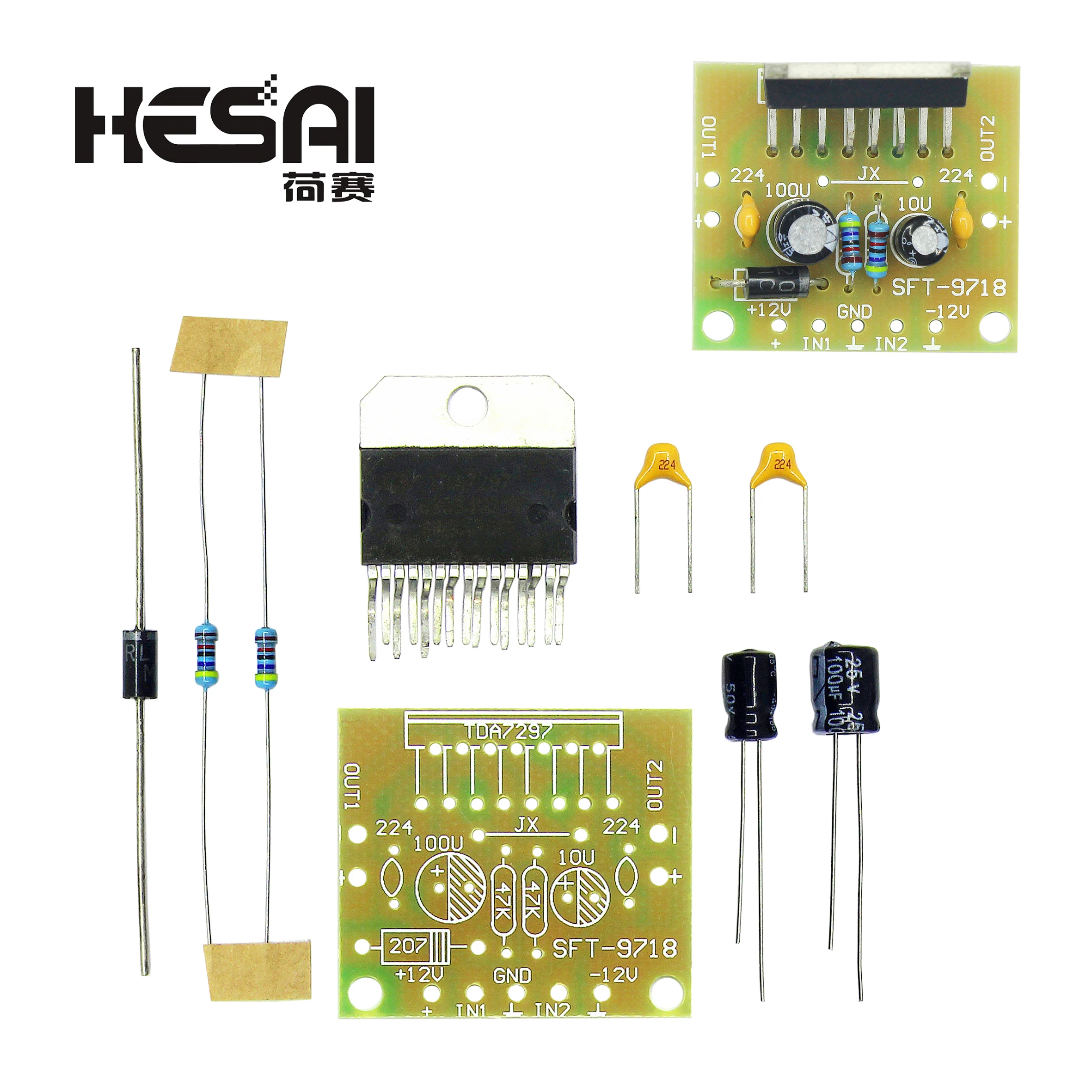 TDA7297 Amplifier Board Spare Parts DC 12V Grade 2.0 Dual Audio Encoding 15W Electronic DIY KIT