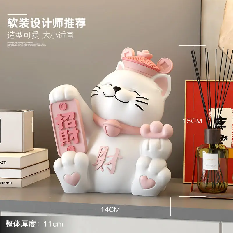 

Lucky Cat Tabletop Ornament Home Decor for Entrance, Living Room, Porch and TV Cabinet Perfect for Housewarming Gift