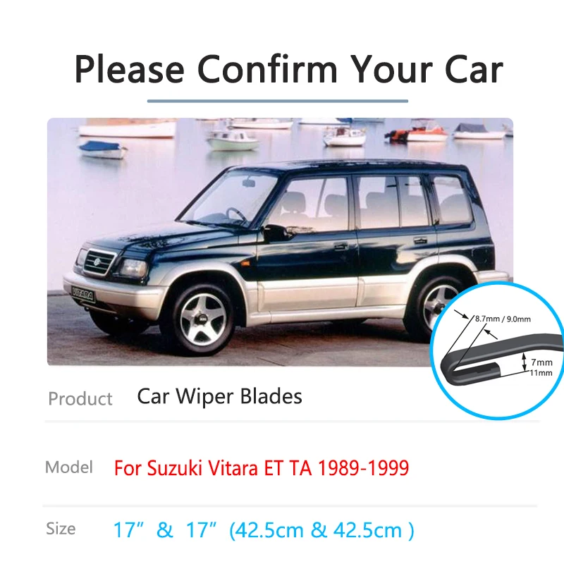 For Suzuki Vitara ET TA Santana 300 350 1989~1999 Car Front Wiper Blades Brushes Window Windshield Windscreen Replacement Parts