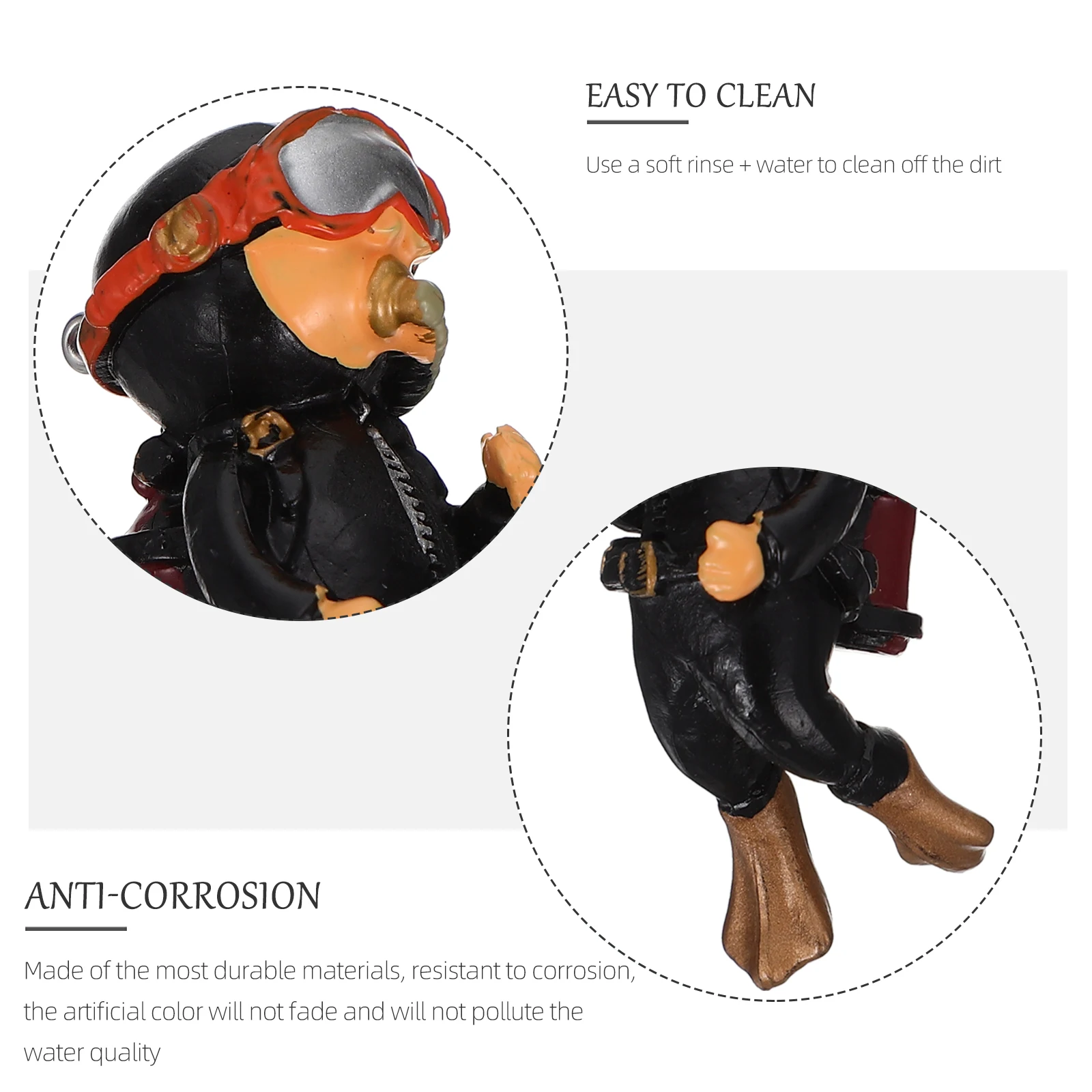 

Aquarium Ornament Decoration Decorations Fish Tank Cute Accessories Floating Blue Diver Air Pvc for Work Small