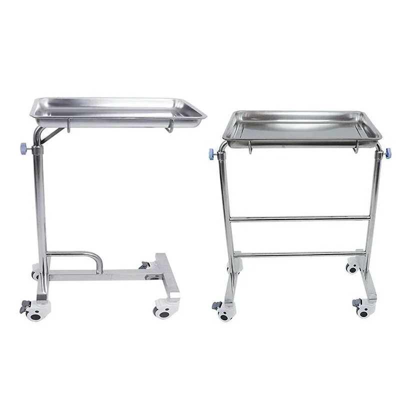Surgical tray cart Single arm tray rack Operating room instrument cart can be lifted and lowered over the bed