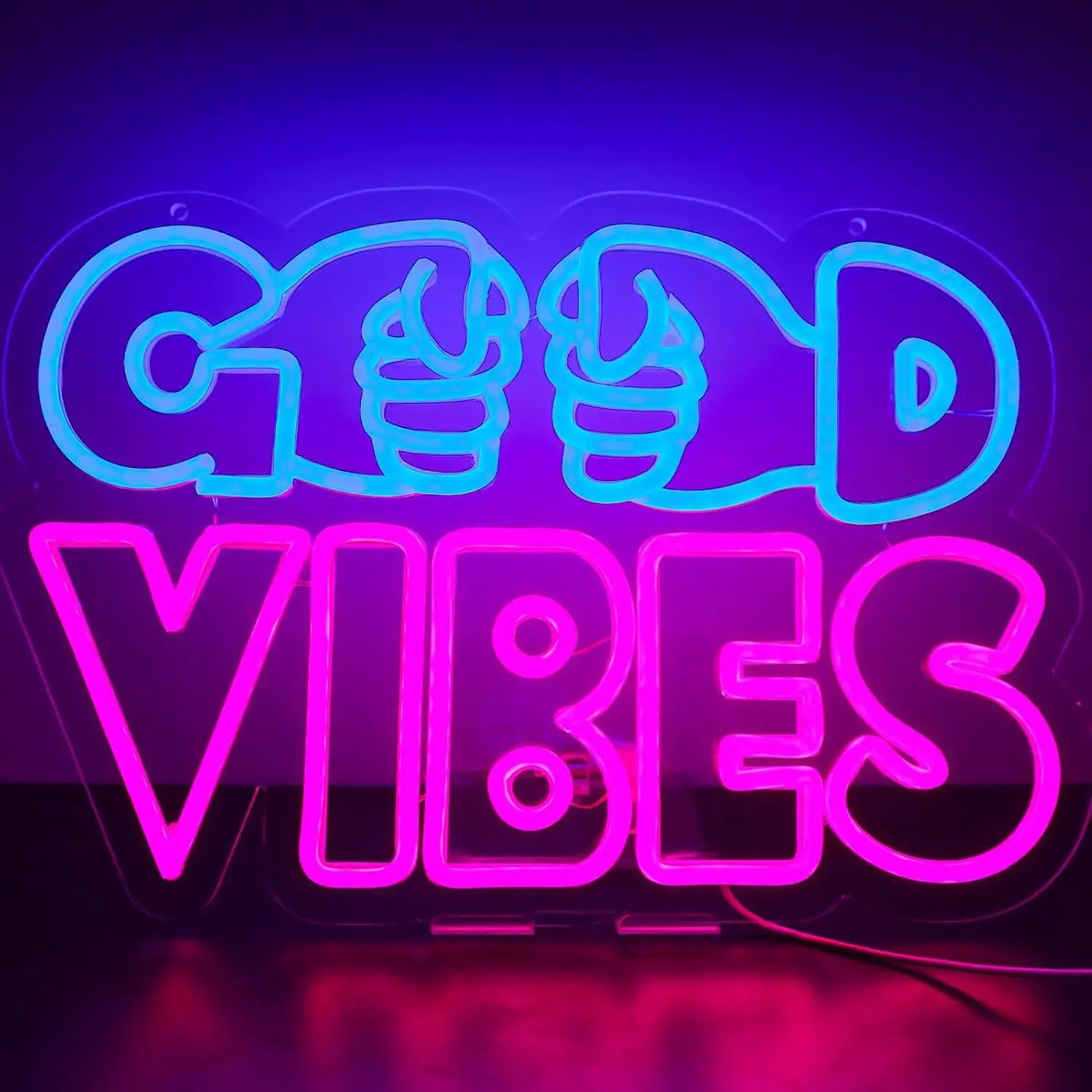 

Good Vibes Neon Signs USB Dimmable LED Neon Lights for Bar Man Cave Bedroom Garage Game Room Decoration Birthday Party Gifts