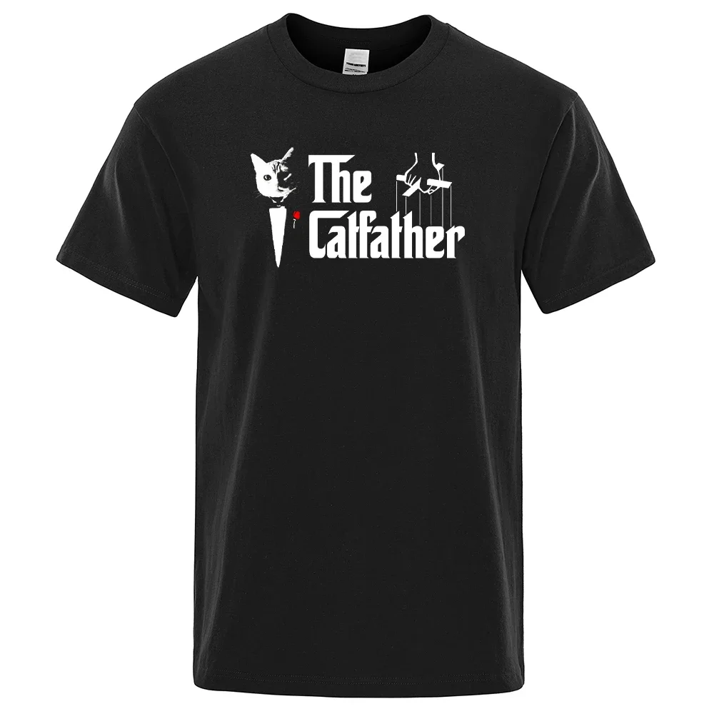 The Catfather Cat Cool Printing Men Women Tshirt Casual Comfortable T-Shirt Fashion Vintage Tee Shirts Oversized Loose T Shirts