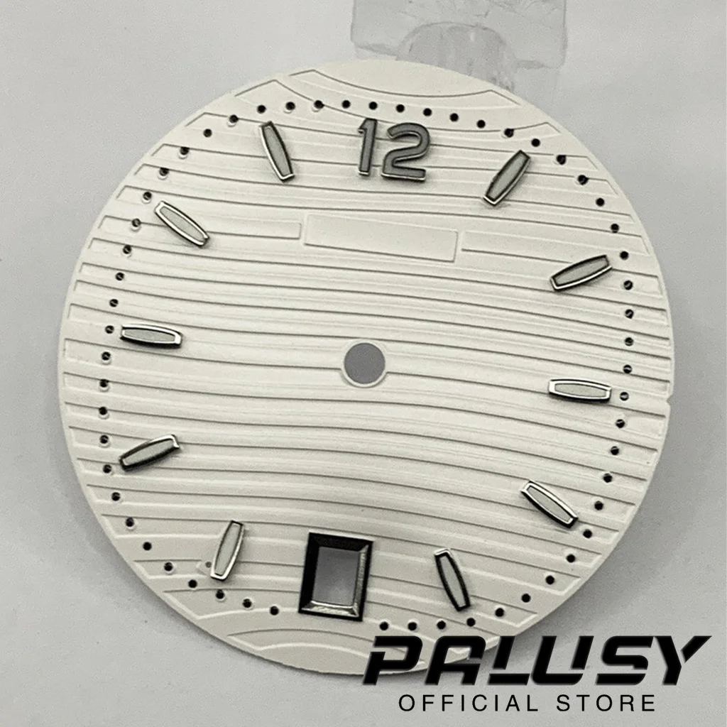 30,5mm nh35 für 3 Uhr Gehäuse Krone schwarz weiß Zifferblatt leuchtende Zifferblatt für nh35/nh35a/4r/7s Uhrwerk Ersatzteile