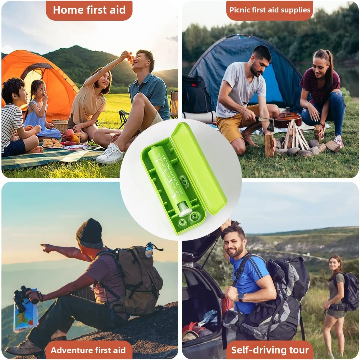 1 Set Bug Bite Suction Tool Bee Sting & Itch Relief First Aid, Portable Vacuum Extractor for Outdoor Camping Backpacking