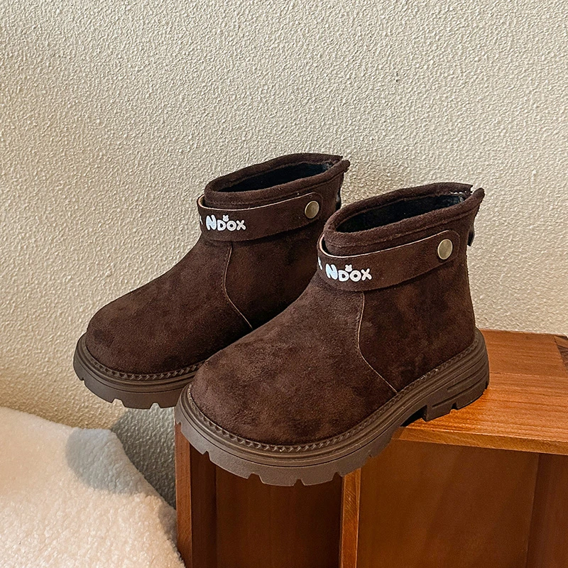 

Весенне-осенние ботинки для маленьких девочек, черные, коричневые детские модные ботинки, простые детские повседневные ботильоны на толстой подошве с боковой молнией