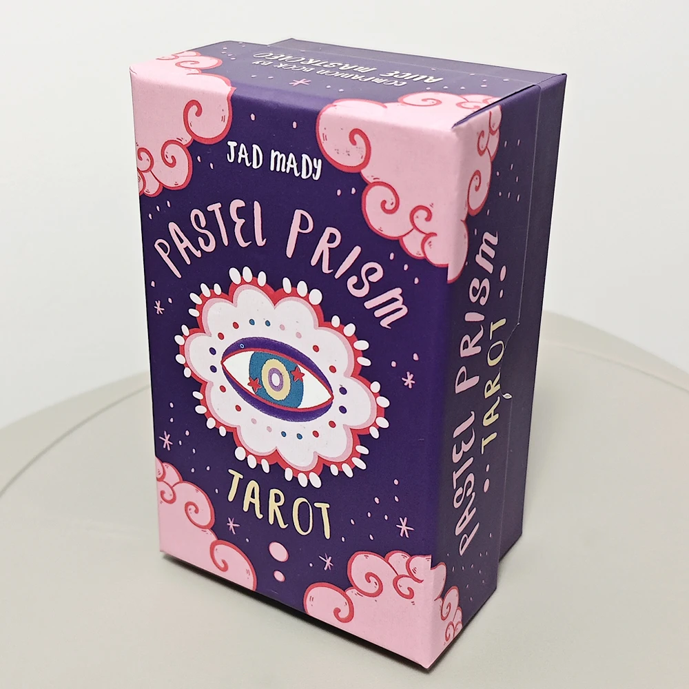 Tarot de prisma Pastel de 12x7cm, 78 Uds., cartas de Tarot del sistema Rider, impregnadas con los tonos relajantes de una paleta de colores rosa y azul cielo