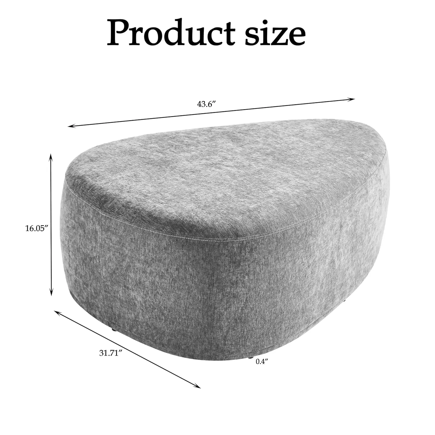 Large Foot Stool Ottoman Upholstered Chenille Triangle Coffee Table Blue Customized
