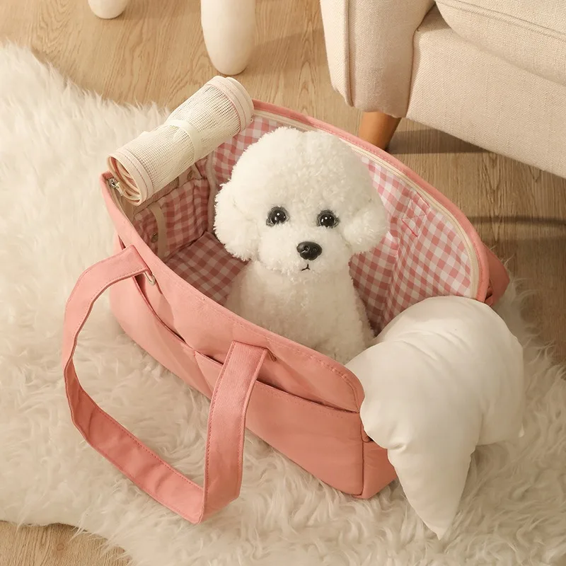 2024 Korean New Large Capacity Cat Bag and Dog Bag Teddy Portable Pet Pure Cotton Small Dog Travel Bag