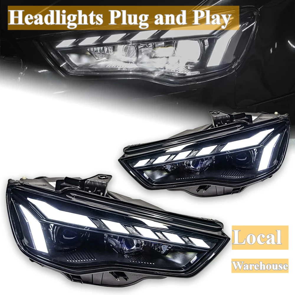 Phares LED pour Audi A3 8V 2013-2016, lentille de projecteur, feux de jour LED, clignotants dynamiques, phare avant, accessoires de tuning auto, 1 paire