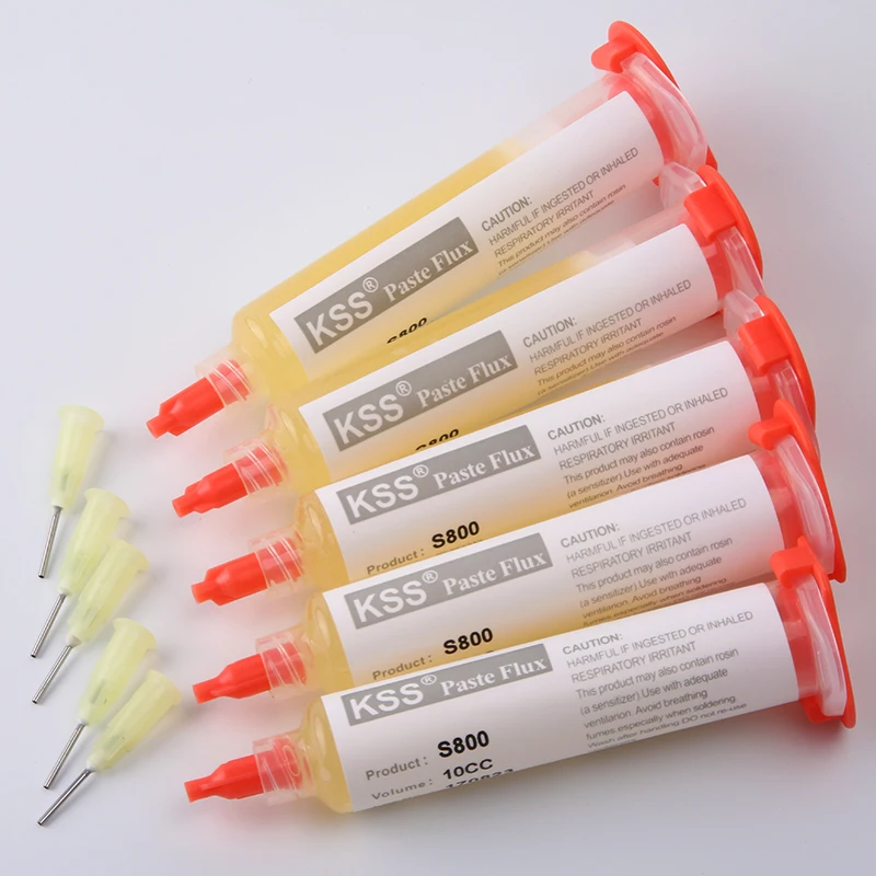 Flux Solder paste 10pcs 100% Original KSS S800 10CC Solder paste Fluxs for Soldering fluxo de BGA Welding Dispensing needle Flux