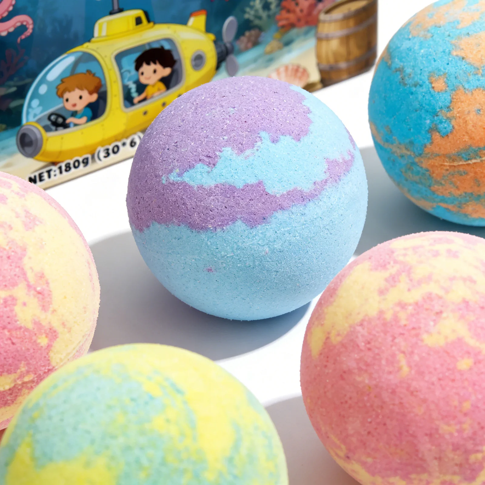 Wiieey Bath Balls for Kids Gentle Skin Cleansing Deep Hydration Calming Scent Infusion Rich Bubble Soothing Bath Bombs 180g image 6