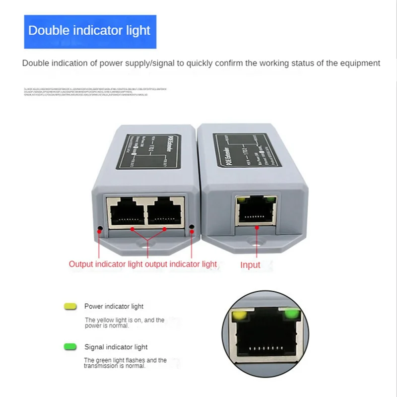 1 To 2 Port POE Extender 100Mbps IEEE 802.3Af/At Standard 48V for NVR IP Camera POE Extend 100 Meter for POE Range