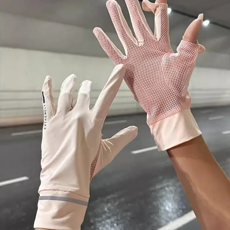 Damen-Sonnenschutzhandschuhe, 1 Paar, Netzstoff, rutschfest, für den Sommer, dünne Handschuhe, UV-Schutz, zum Fahren, Radfahren, Bildschirmkompatibel – Detail 8