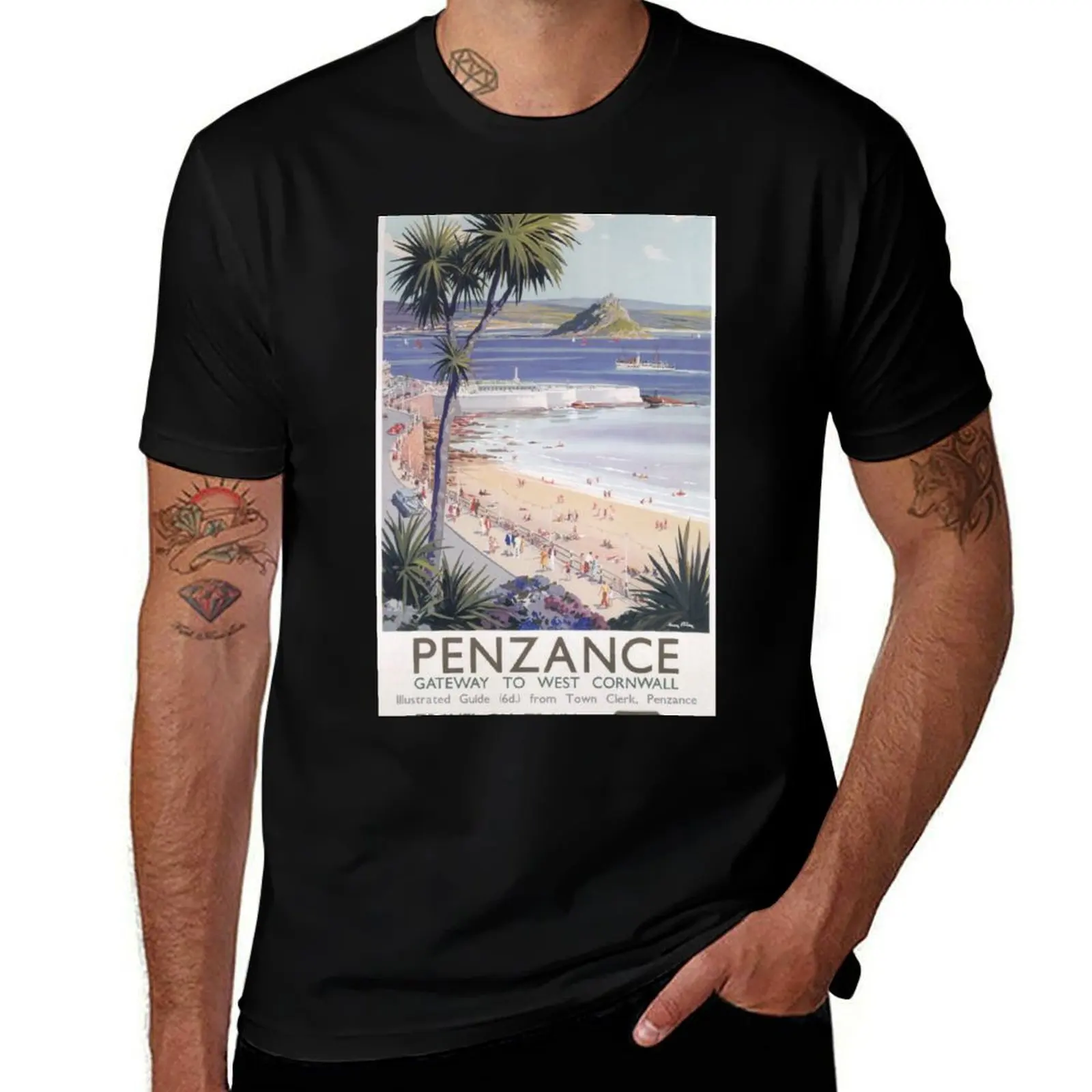 Penzance, Cornwall - Vintage Railway Travel Poster - 1955 T-Shirt man t shirt graphic T-Shirt