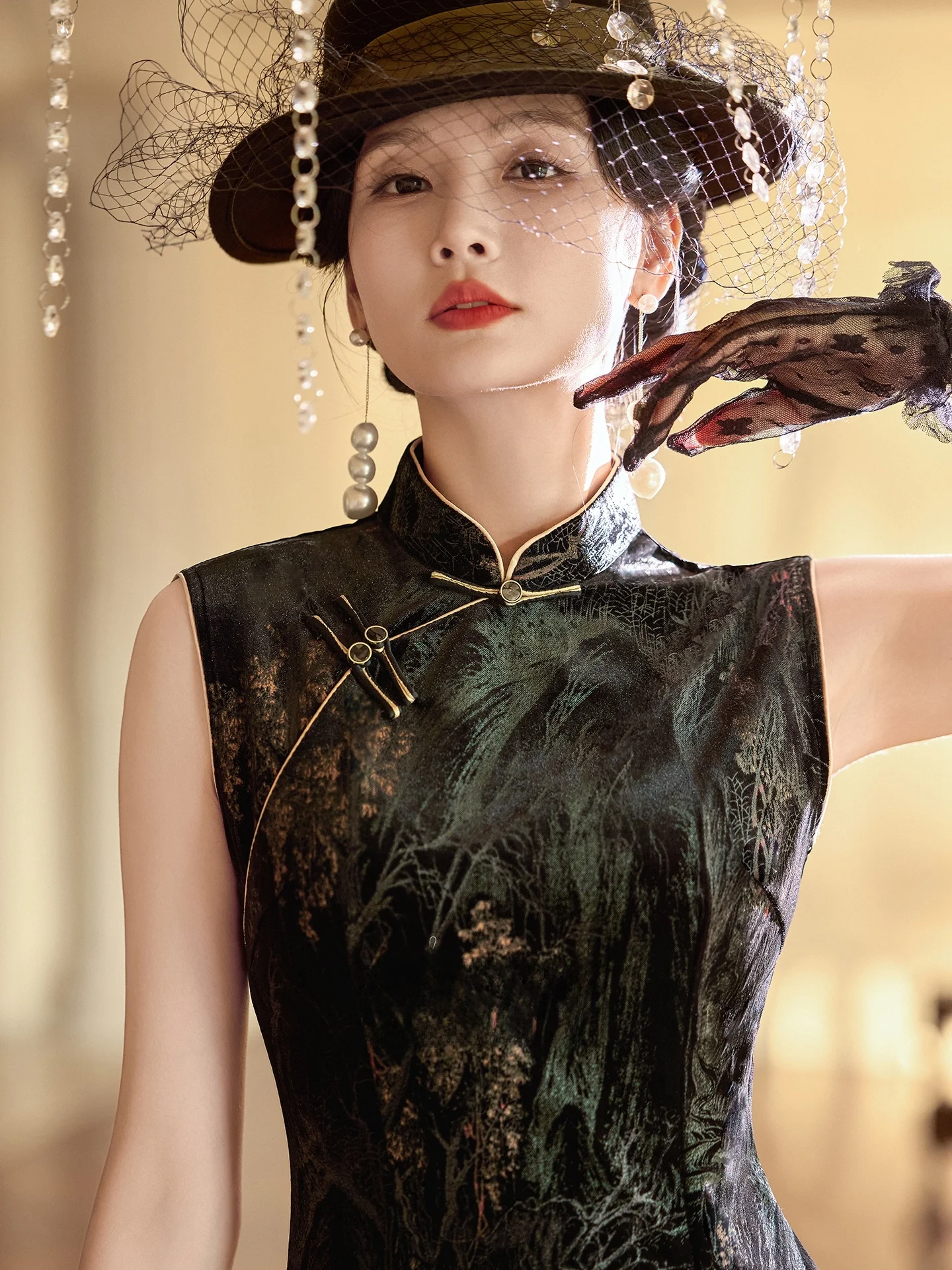 

Ele Velvet Evening Gown Host New Year's Conference Small Size anghai Old Sle Daily High End Aosphere