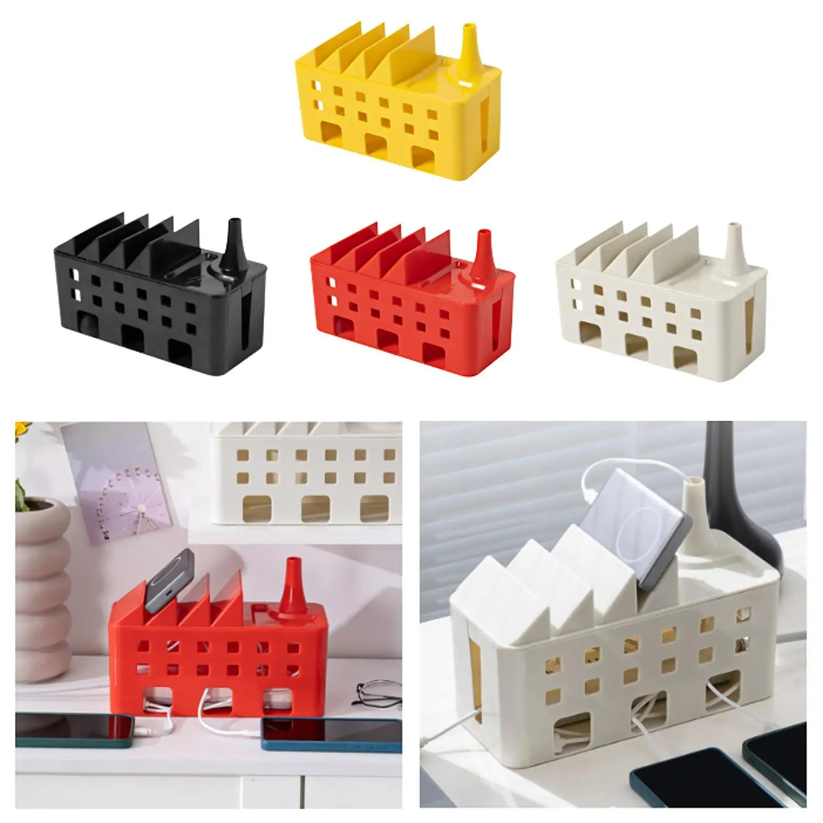 Cable Management Box Power Strip Box for Adapters USB Hub System USB Hubs