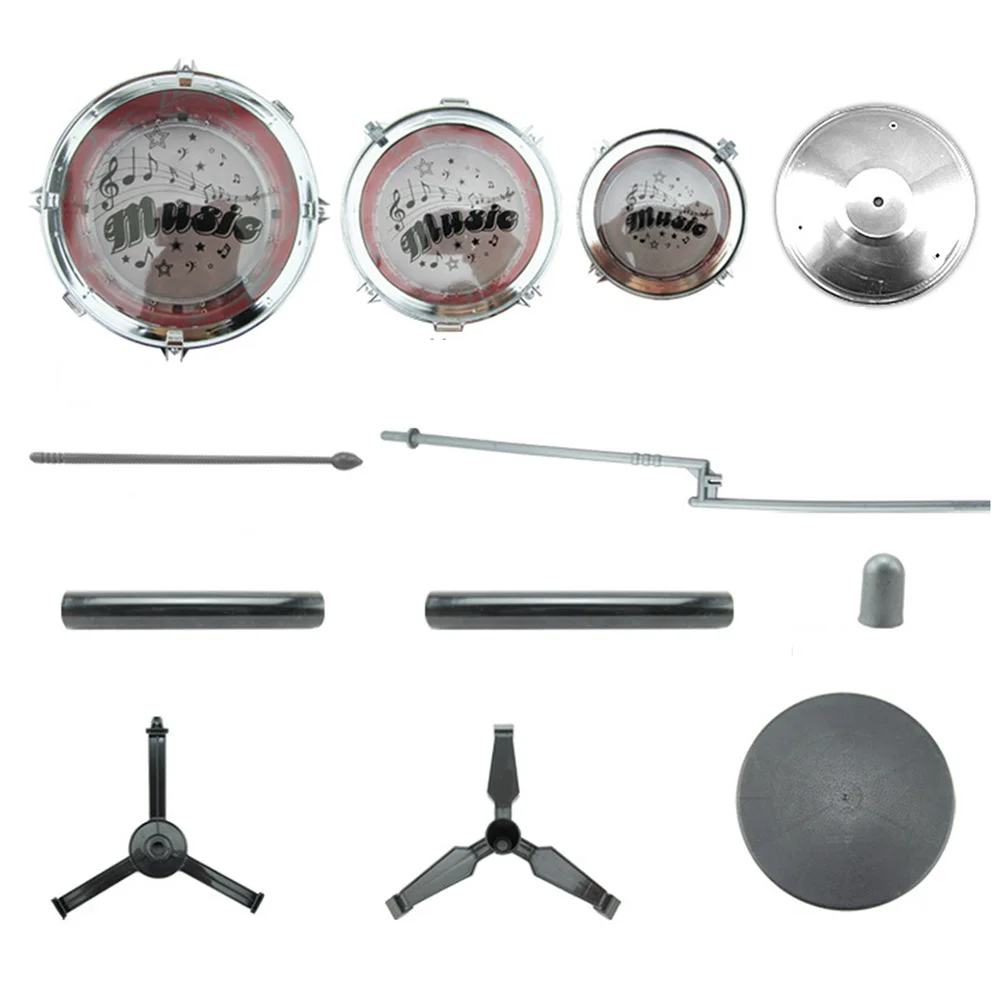 

Junior Drum Set Red Adjustable Throne Cymbal Musical Instrument Perfect Gift for Drum Kit Music Instrument