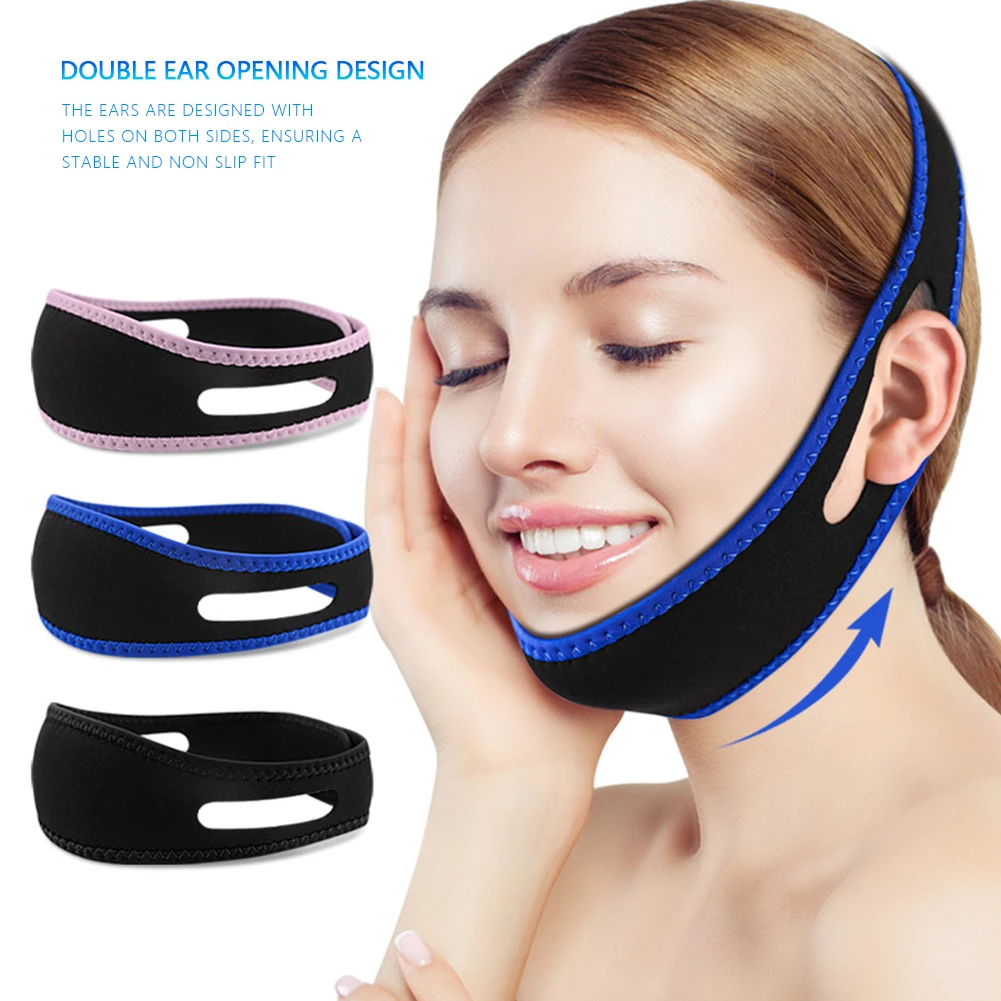 Adjustable New Soft Anti Snoring Strap Stop Snoring Chin Strap Snoring Mouth Guard Snoring Treatment Snore Relieve for Sleep