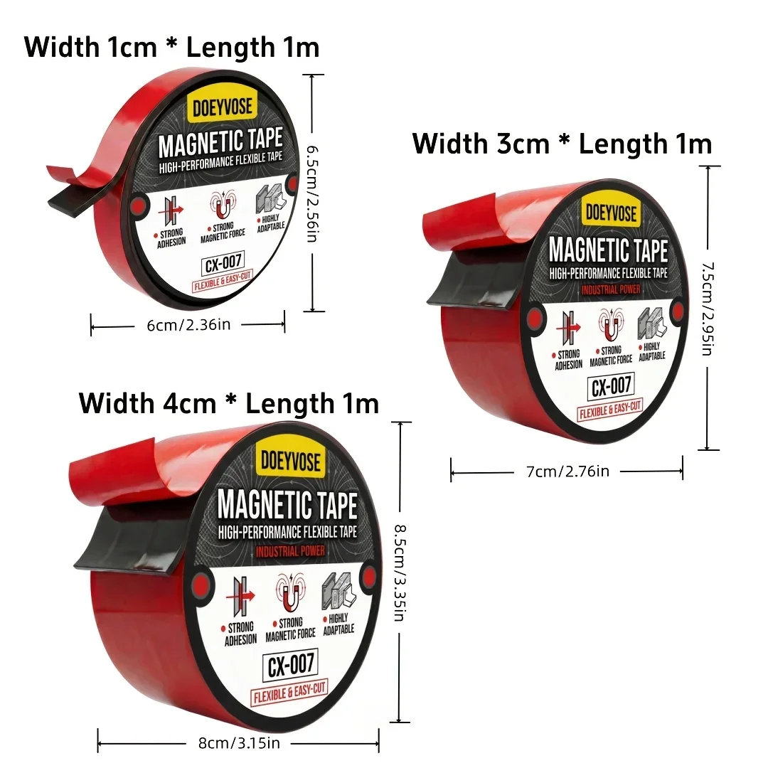Doeyvose Flexible Rubber Magnet Tape,  Practical Accessory for Fridge Photo Poster Home Office Arrangement