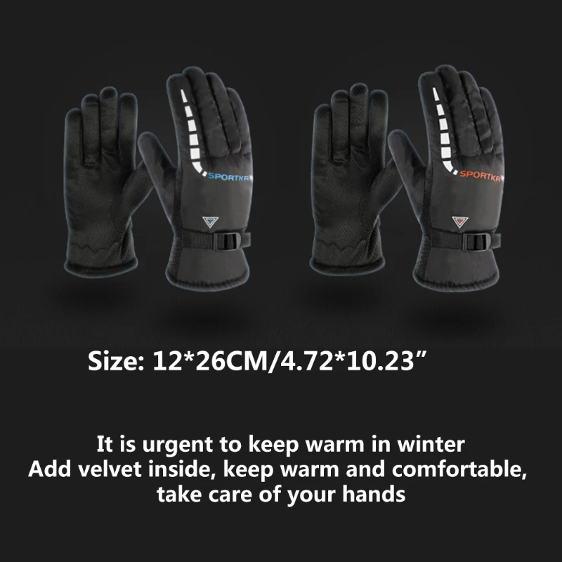 Winter Warm Ski Gloves for Men, Wind and Water Resistant, Snowboarding, Cold Weather, Snow