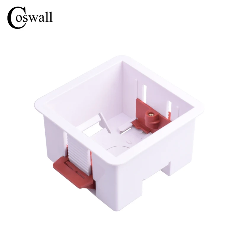 COSWALL 1 Gang Dry Lining Box For Gypsum Board / Drywall / Plasterboad 46mm/34mm Depth Wall Switch BOX Wall Socket Cassette