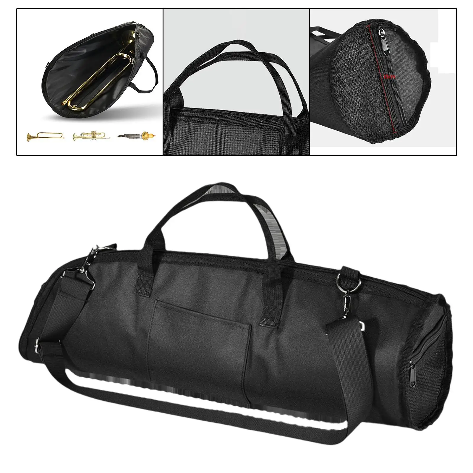 Trumpet Carrying Bag with Shoulder Strap Beginners Gift Trumpet Accessories Portable for Outside Concert Stage Performance