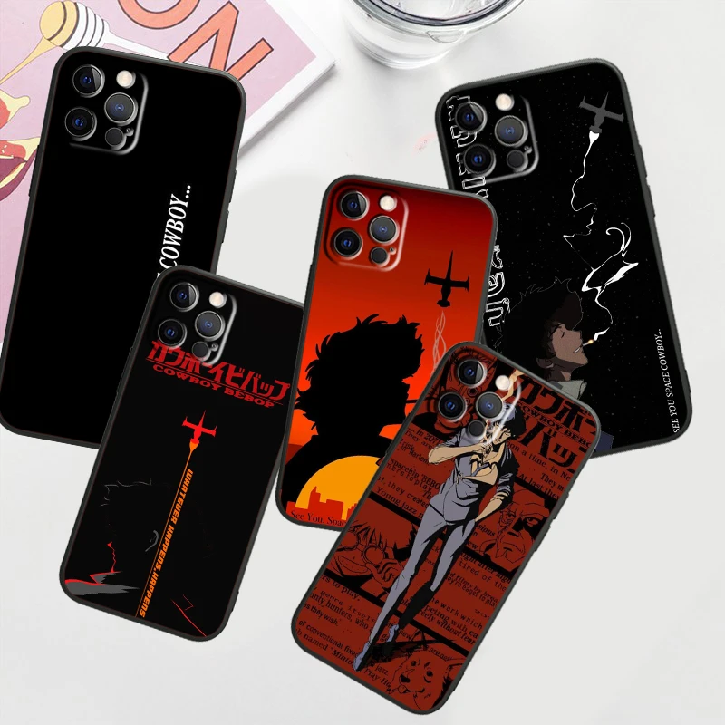 Anime Cowboy Bebop Comics For Apple iPhone 16 15 14 13 12 11 XS XR X Pro Max Plus Mini Black TPU Phone Case