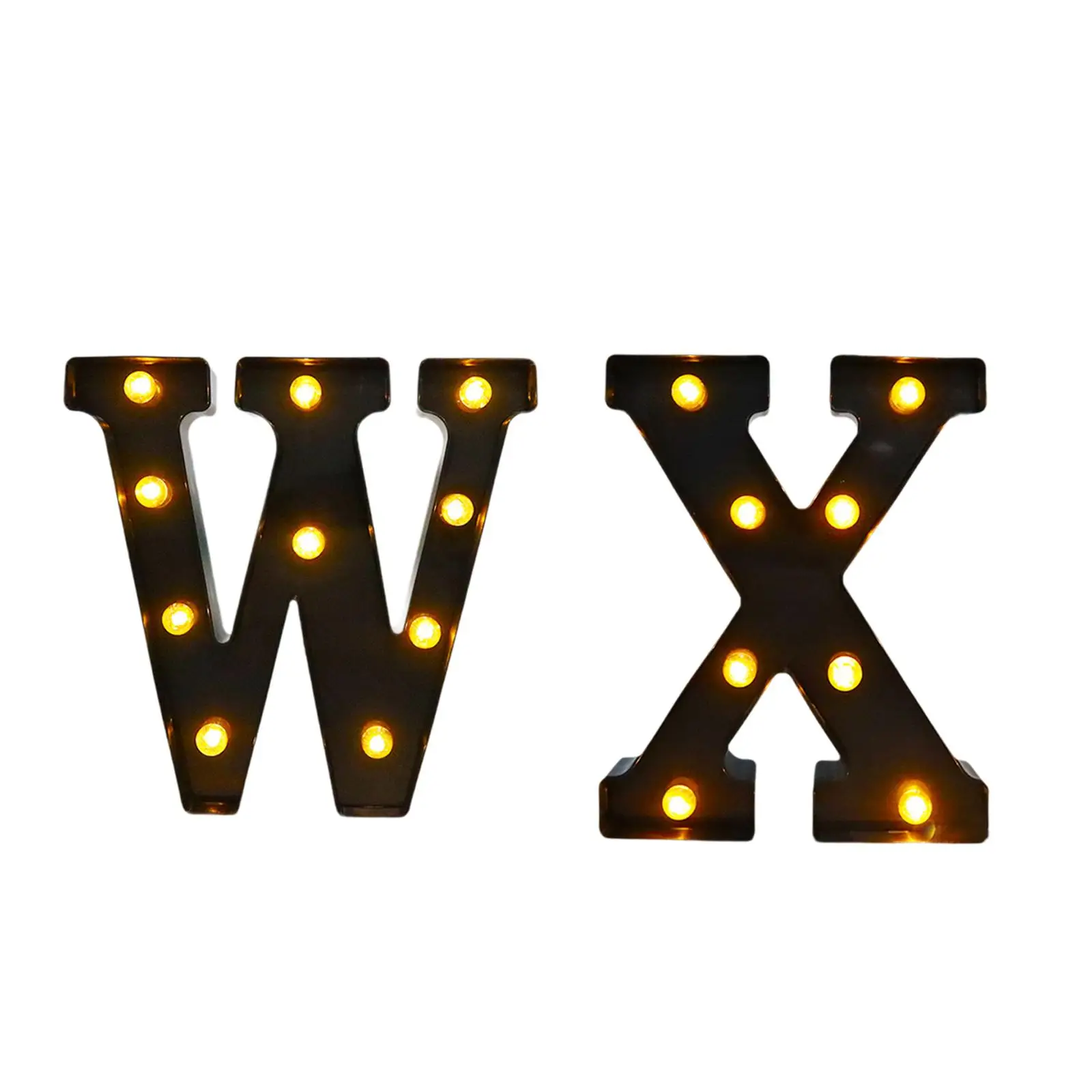 Black Marquee Letter Lamp Warm White Light for Outdoor Bar Anniversary