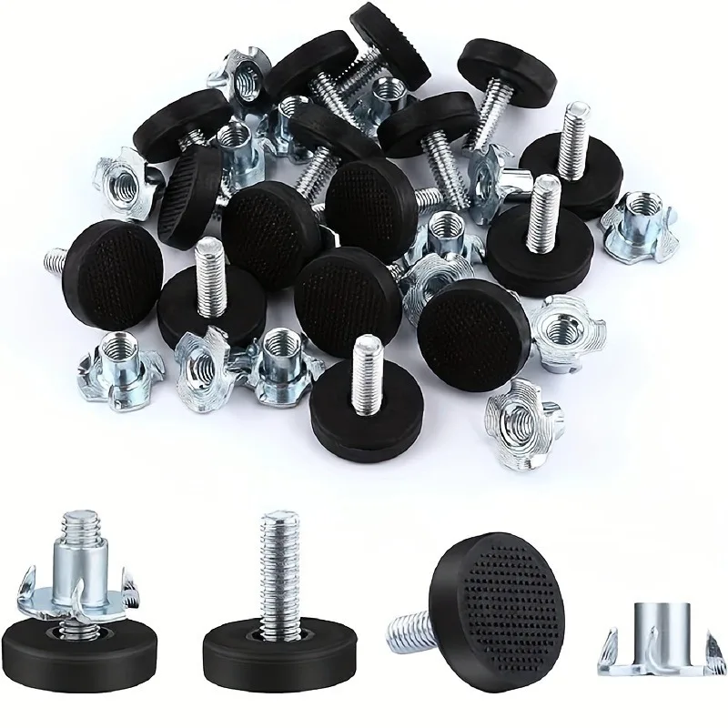 20 PCS Stainless Steel Adjustable Leveling Furniture Legs - Heavy Duty Non-Slip Base for Tables/Chairs/Cabinets/Sofas