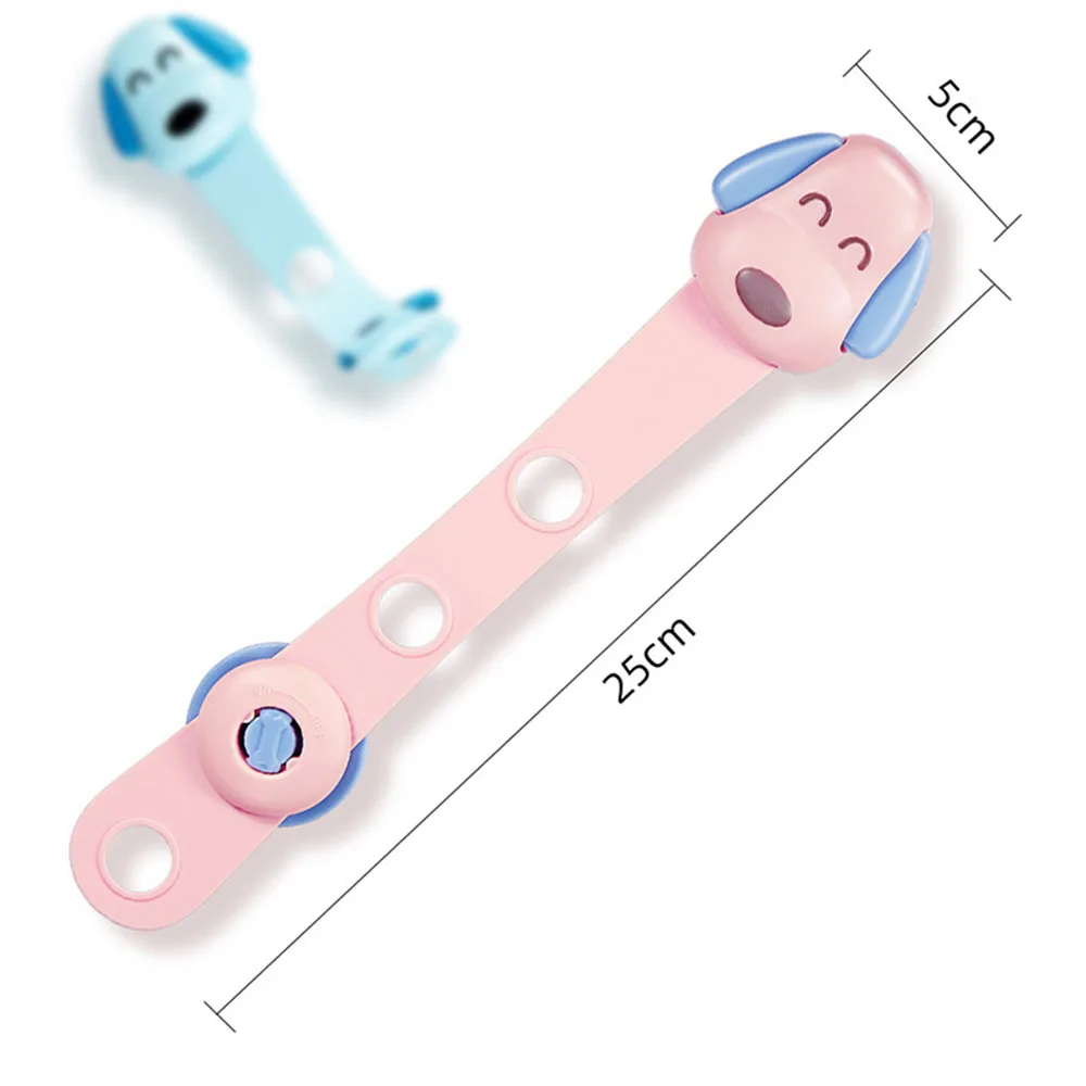 Cartoon Cute Wardrobe Baby Kids ABS Sliding door Straps Double button Children\'s safety lock Refrigerator protection lock