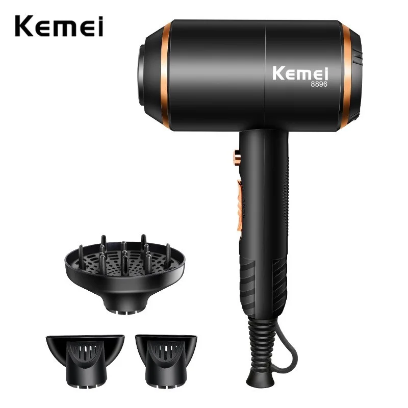 

Kemei Мощный электрический фен с системой защиты от перегрева Новая машина для сушки волос без травм волос Водяные ионы Вентилятор для волос
