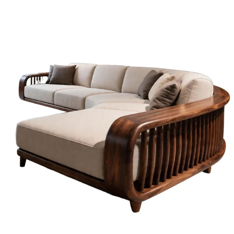 Song's aesthetic curved sofa, modern light luxury large flat-layer home high-end sofa