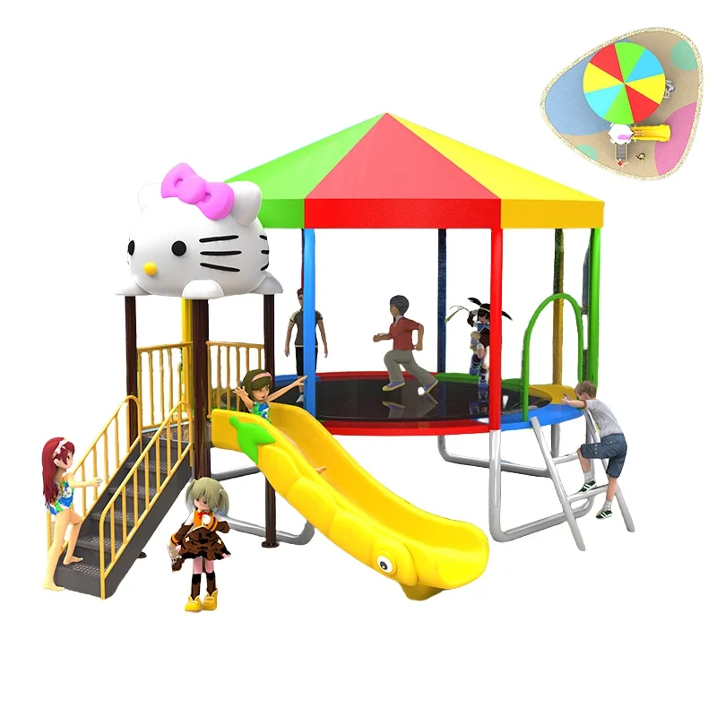 ملعب خارجي ملاهي للأطفال منزلق بلاستيكي معدات ملعب