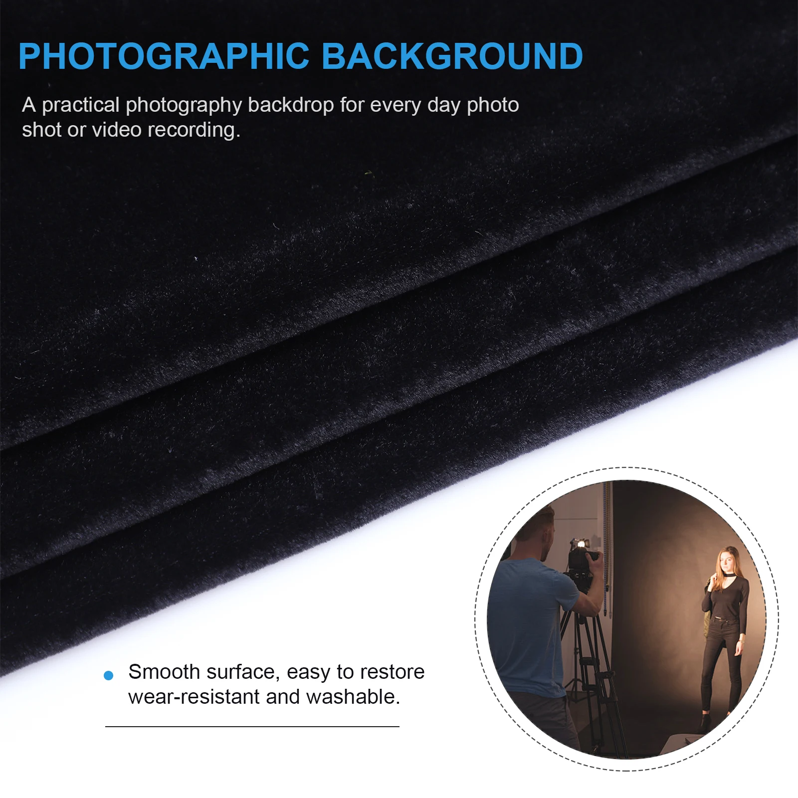 

1pc Black Gold Backdrop Cloth Smooth Wear-Resistant Washable Photography Fabric For Video Film Studio Use Long Lasting Wrinkle