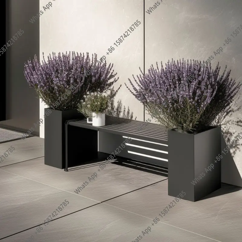 Outdoor flower box seat park leisure chair terrace square commercial street flower groove partition seat combination simple