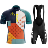 2025 STRNVN Cycling Jersey Set Summer Short Sleeve Breathable Men's MTB Bike Cycling Clothing Uniform Suit