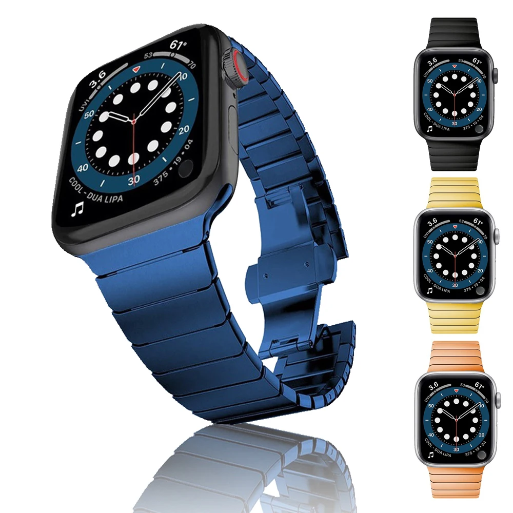 Edelstahlarmband für Apple Watch 49 44 45 40 41 42 38mm Business Metallarmband iWatch Series 12 9 7 6 5 4 2 se Ultra4