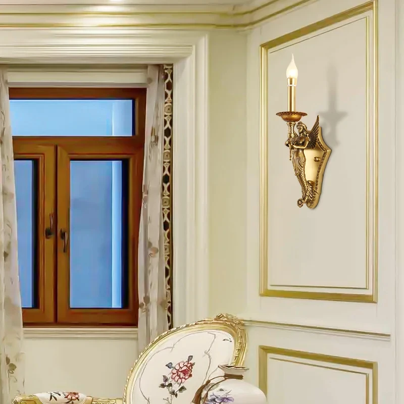 Solid Brass - Made French Single Wall Lamp, Night - Friendly Luxury Wall Light For Hallway And Stairs