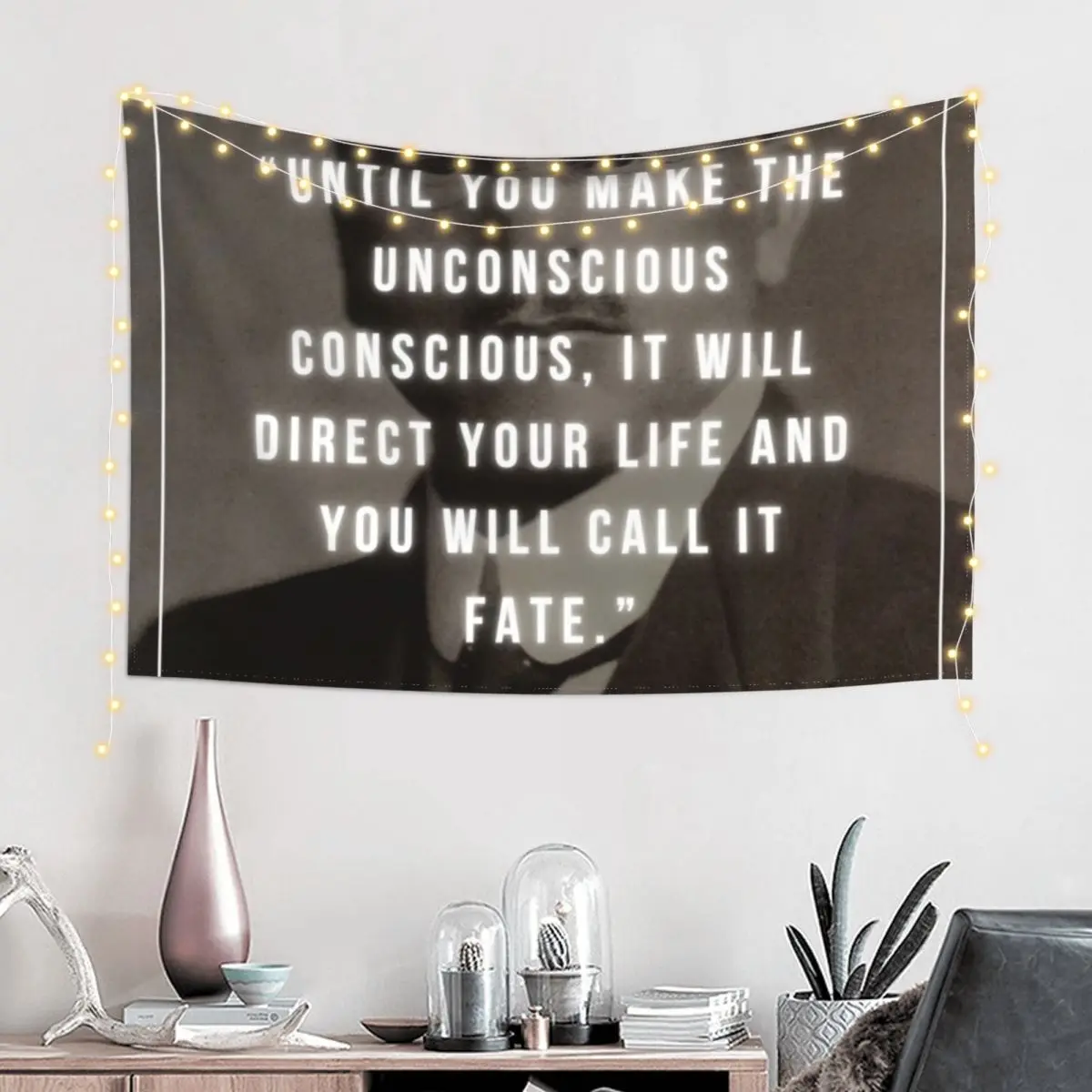 Until you make the unconscious conscious, it will direct your life and you will call it fate Carl Jung Tapestry