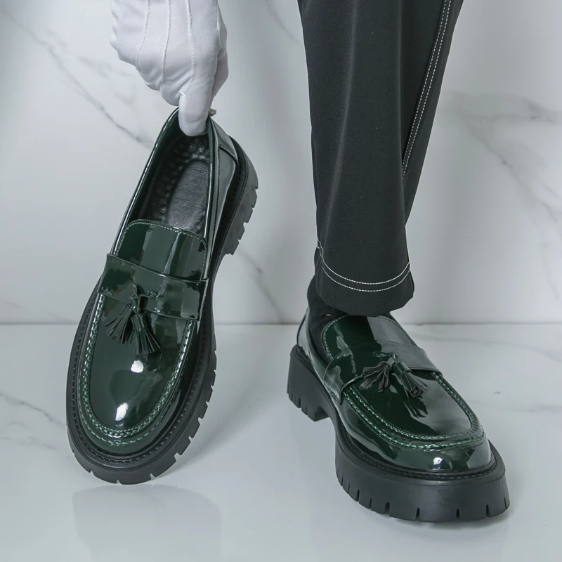 

Модная и универсальная мужская официальная кожаная обувь, деловая повседневная модная простая повседневная кожаная обувь без шнуровки для ленивых