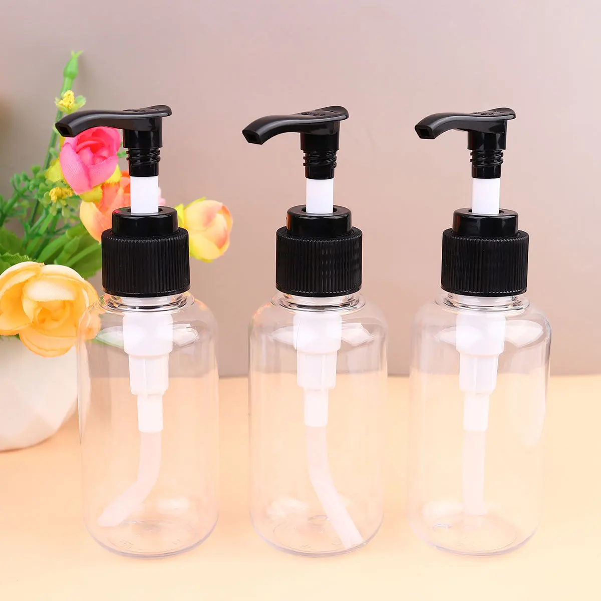 6 قطعة زجاجة مضخة ضغط قابلة لإعادة الملء 100 مللي غسول زجاجي محمول حاوية جل استحمام شامبو صديقة للبيئة للسفر والحمام المنزلي
