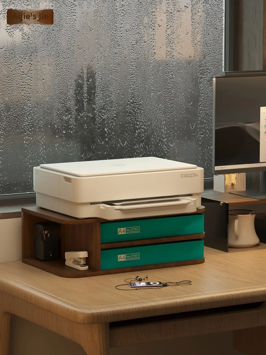 

Double Layer Printer Stand Office Desktop Simple Copy hine A4 Paper Storage Ra Multi-layer Densi Board Screw Embedded