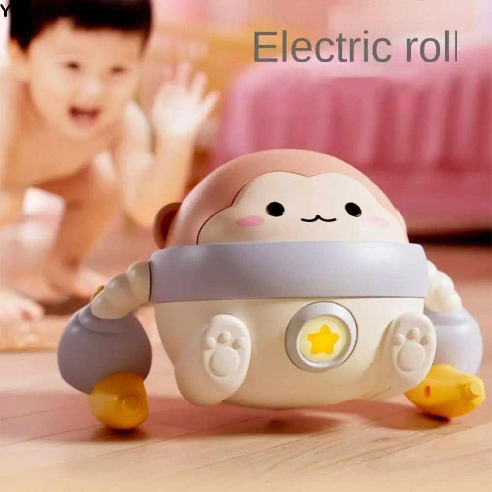 Touches Light Rolling Monkey Toy Flipping Educational Electric Crawling Monkey Toy Electric Cartoon Tumbling Monkey Toy Toddler