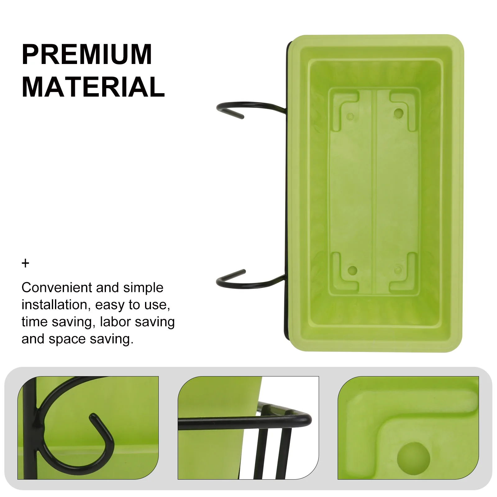 1 مجموعة درابزين طويل الأمد معلقة زهور حوض زهور بلاستيكي ناعم لمستلزمات البستنة في الشرفة زراعة متعددة الوظائف