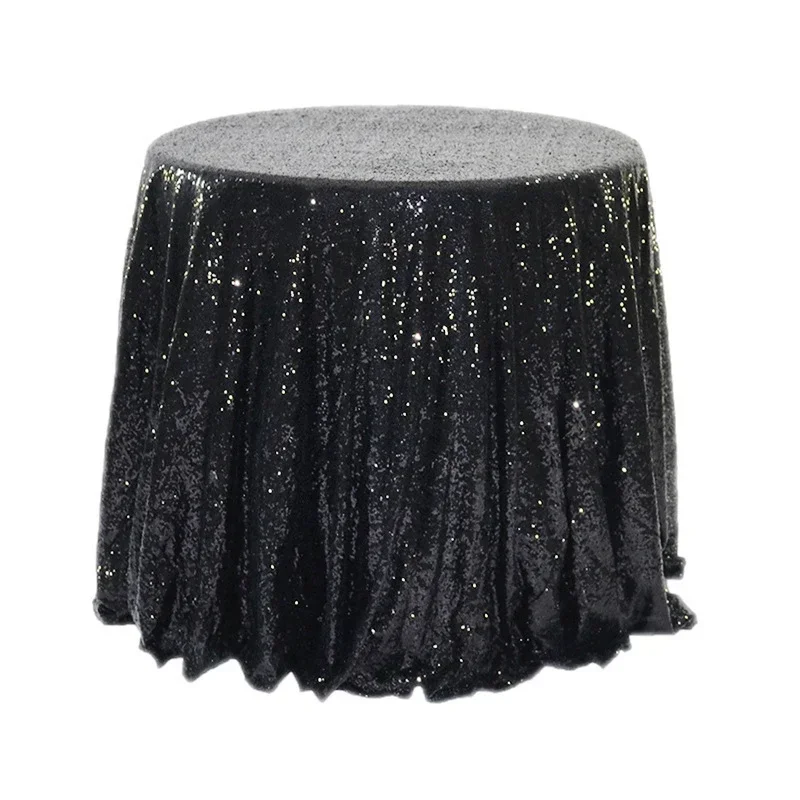 Round Party Birthday Glitter Table Cloth Cover Events Gold Sliver Sequin Tablecloth for Wedding Party Christmas Table Covers